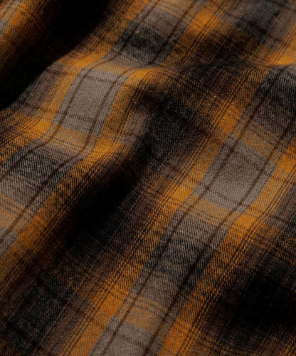 特別款法蘭絨九分袖工裝格子襯衫