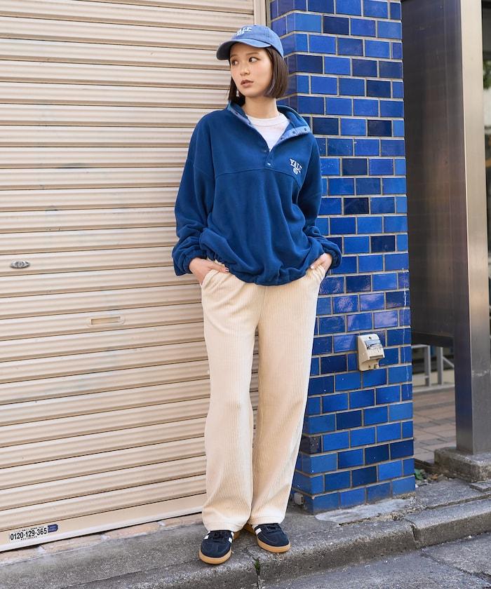 學院標誌抓絨按扣套頭衫＜可搭配成套＞