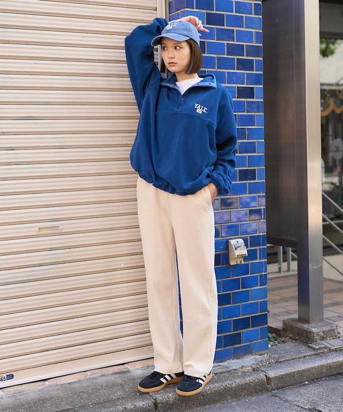 學院標誌抓絨按扣套頭衫＜可搭配成套＞