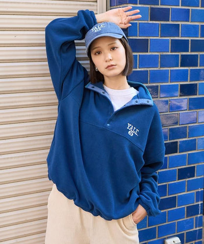 學院標誌抓絨按扣套頭衫＜可搭配成套＞