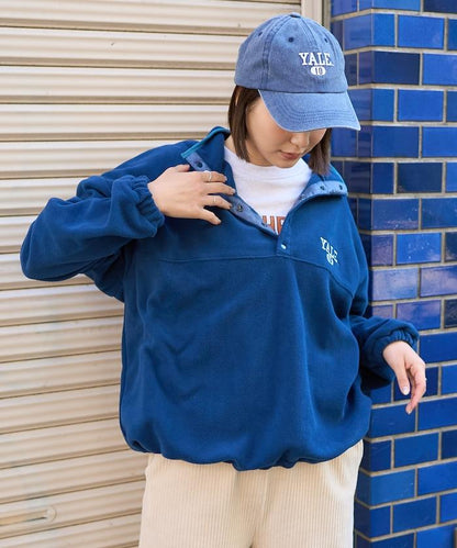 學院標誌抓絨按扣套頭衫＜可搭配成套＞