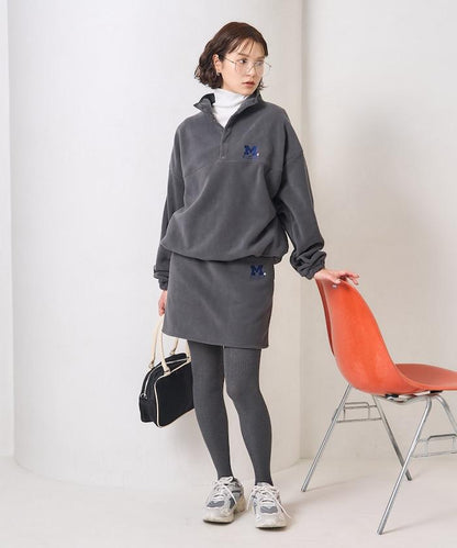 學院風標誌羊羔絨迷你裙＜可搭配套裝＞