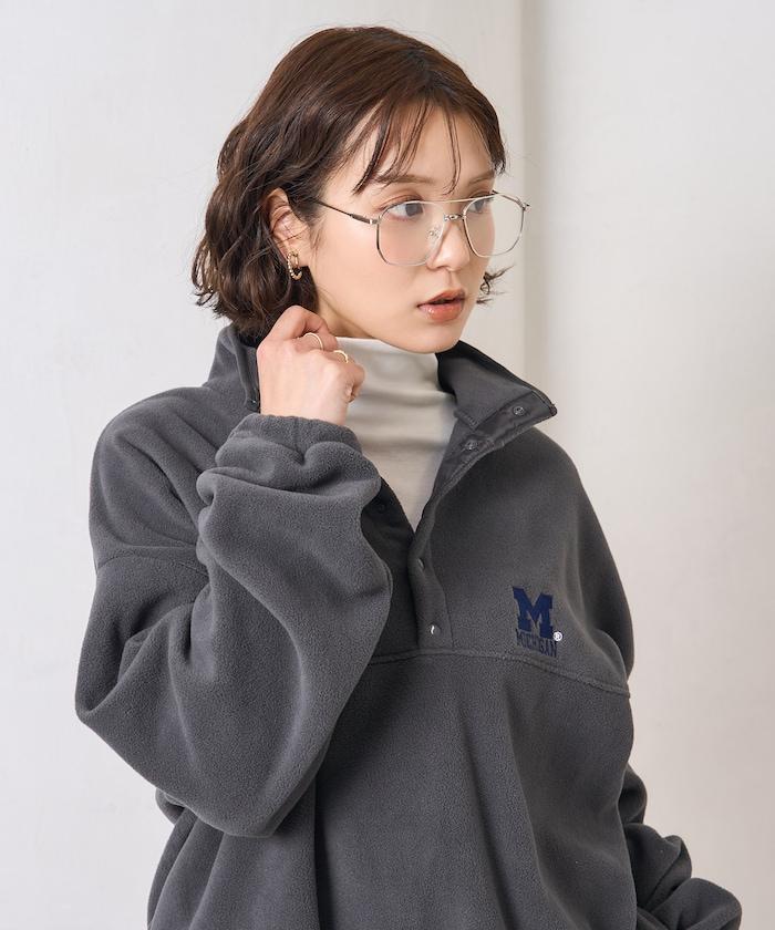 學院標誌抓絨按扣套頭衫＜可搭配成套＞