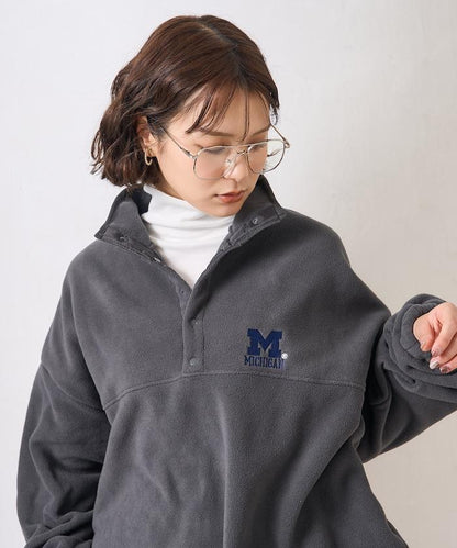 學院標誌抓絨按扣套頭衫＜可搭配成套＞