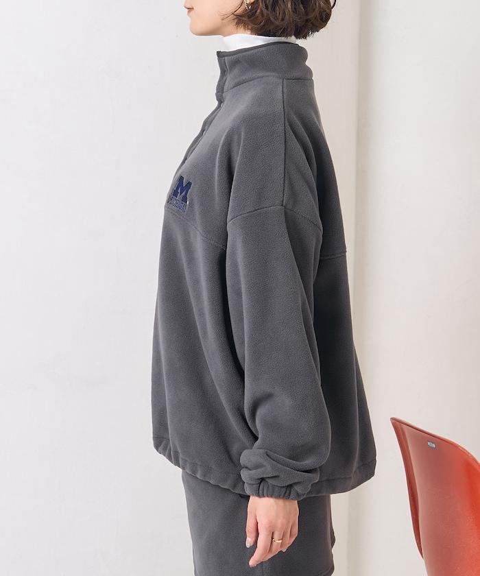 學院標誌抓絨按扣套頭衫＜可搭配成套＞