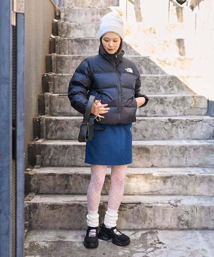 學院風標誌羊羔絨迷你裙＜可搭配套裝＞