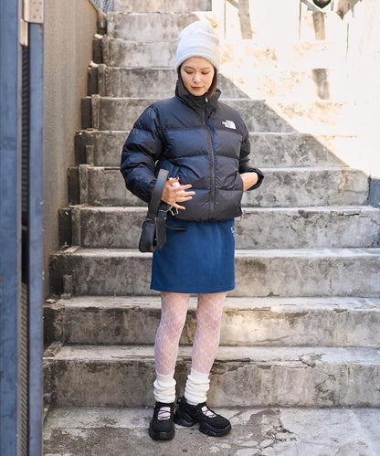 學院風標誌羊羔絨迷你裙＜可搭配套裝＞