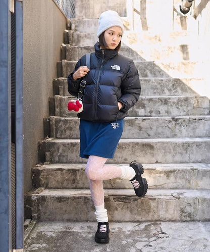 學院風標誌羊羔絨迷你裙＜可搭配套裝＞