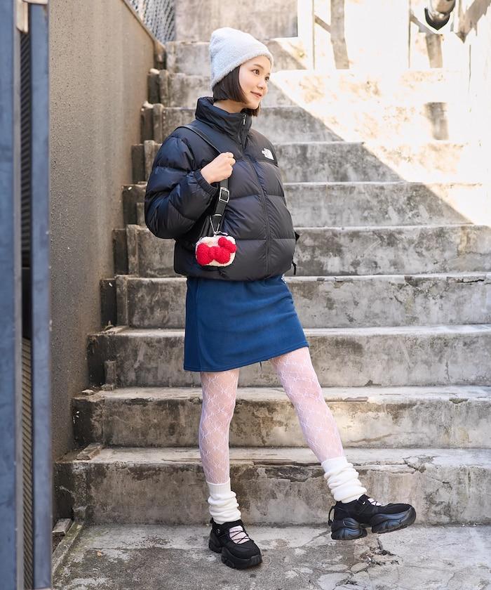 學院風標誌羊羔絨迷你裙＜可搭配套裝＞