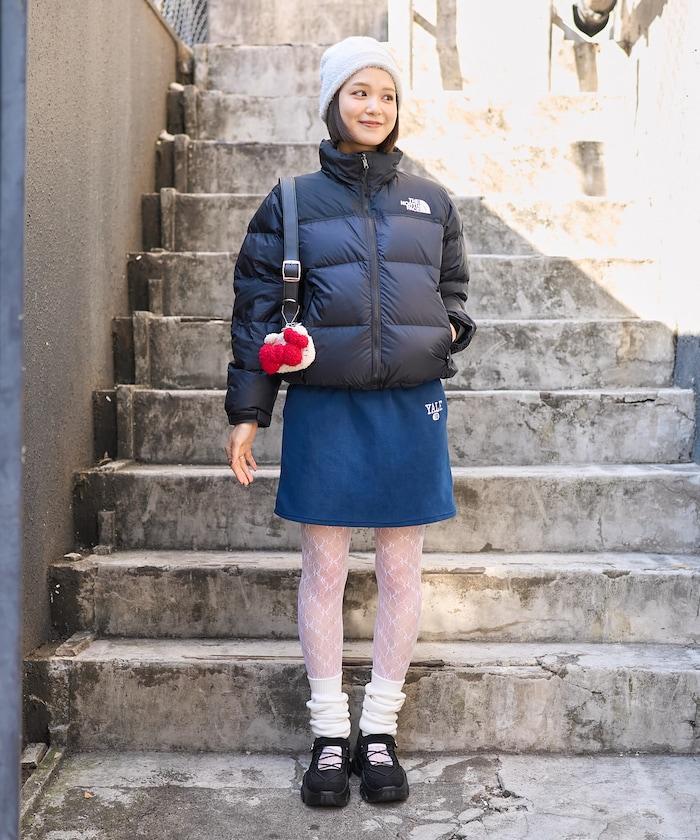 學院風標誌羊羔絨迷你裙＜可搭配套裝＞