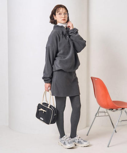 學院風標誌羊羔絨迷你裙＜可搭配套裝＞