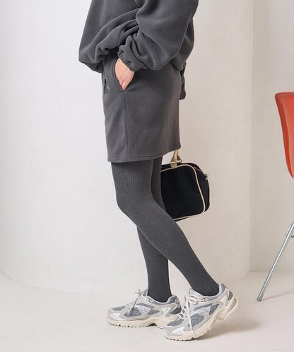 學院風標誌羊羔絨迷你裙＜可搭配套裝＞