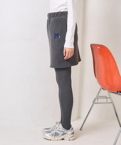 學院風標誌羊羔絨迷你裙＜可搭配套裝＞