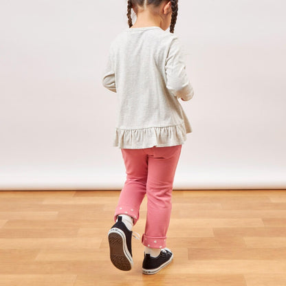 mimi醬 格子貼布 長袖T恤