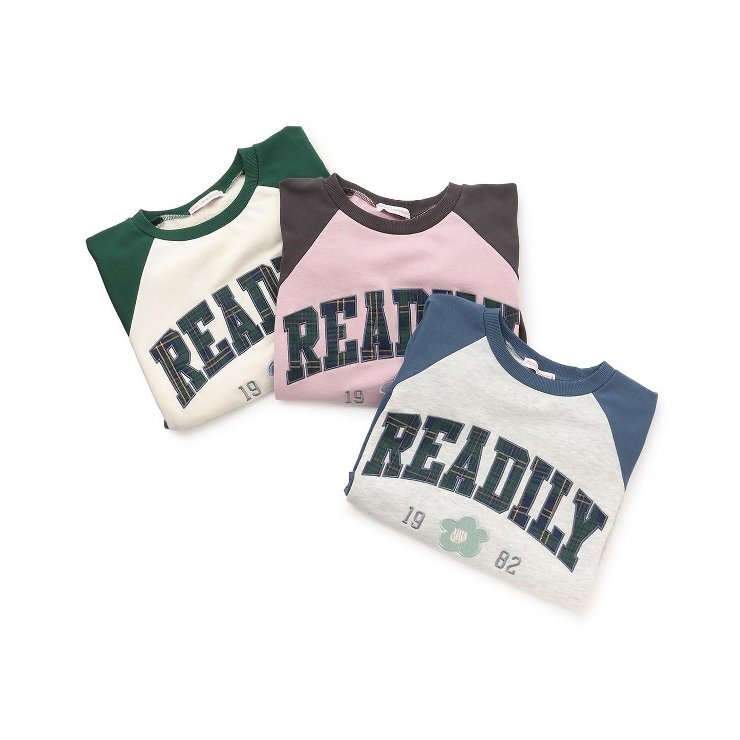 【7days】拼色格紋標誌衛衣