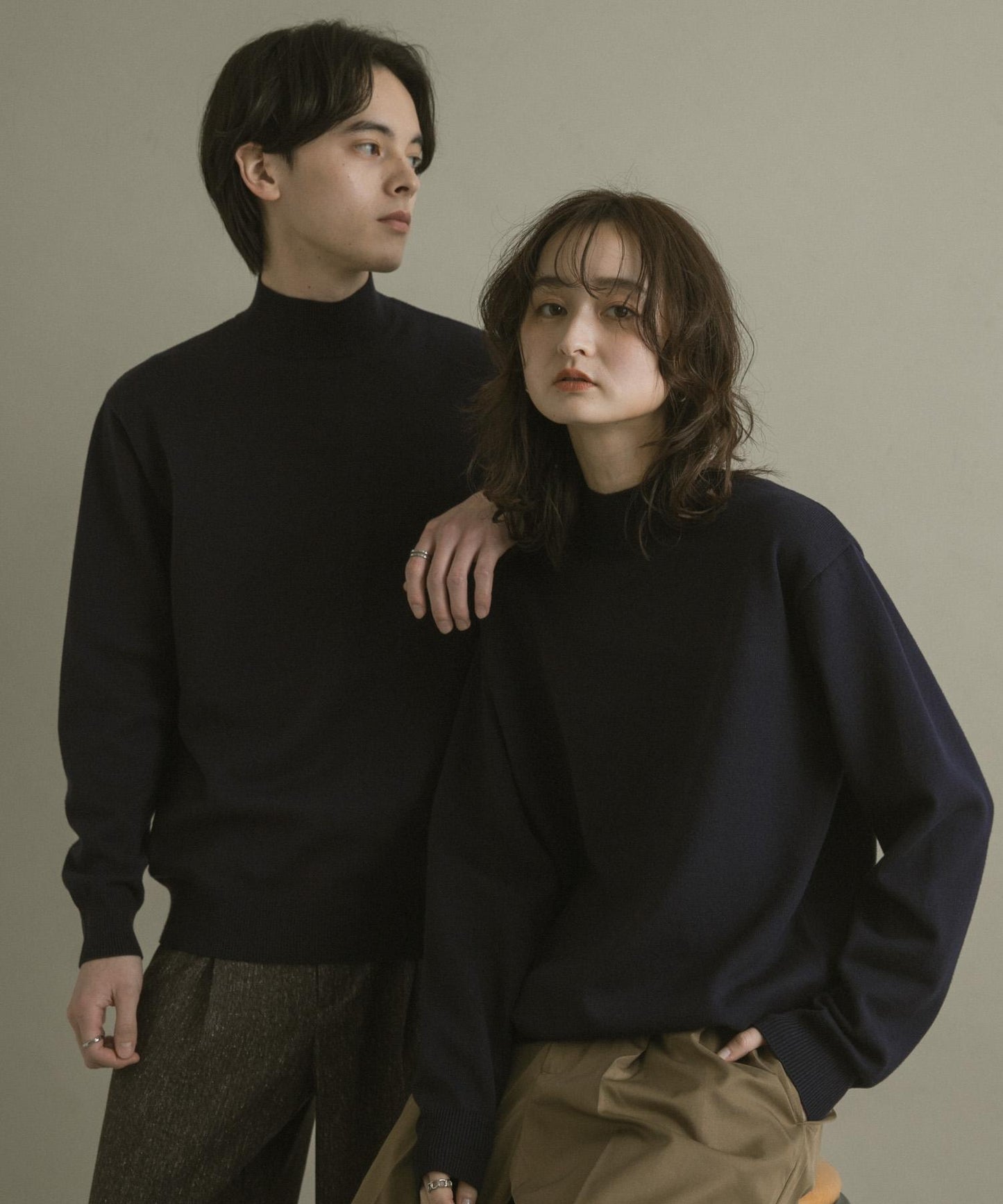 部分色 可水洗/防起球 彈力高領針織衫