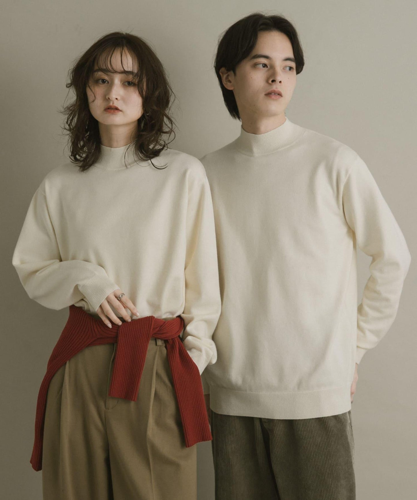 部分色 可水洗/防起球 彈力高領針織衫