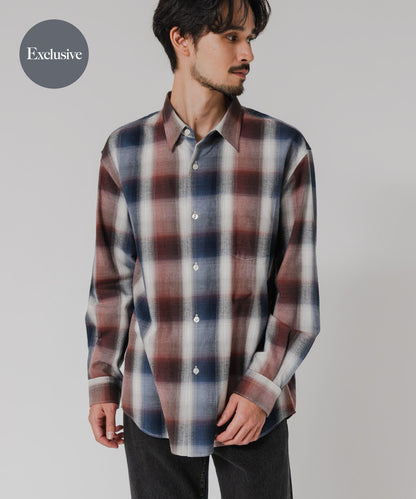 『聯名』OUTDOOR EXCHANGE×URBAN RESEARCH 長毛格紋襯衫