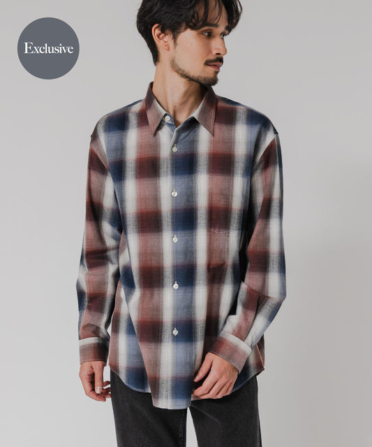 『聯名』OUTDOOR EXCHANGE×URBAN RESEARCH 長毛格紋襯衫