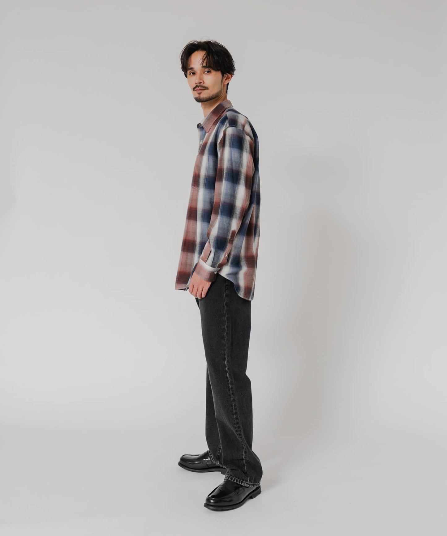 『聯名』OUTDOOR EXCHANGE×URBAN RESEARCH 長毛格紋襯衫