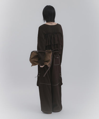 雙拉鍊荷葉邊針織開衫