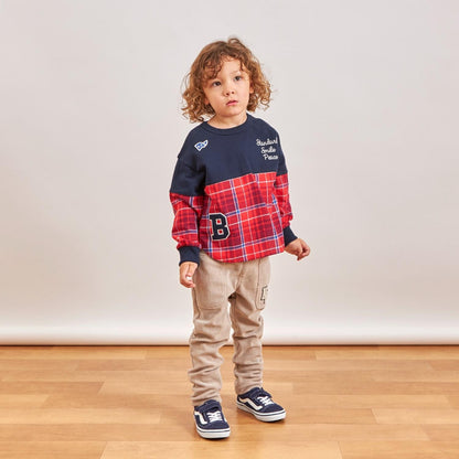 加絨人字紋格子衛衣