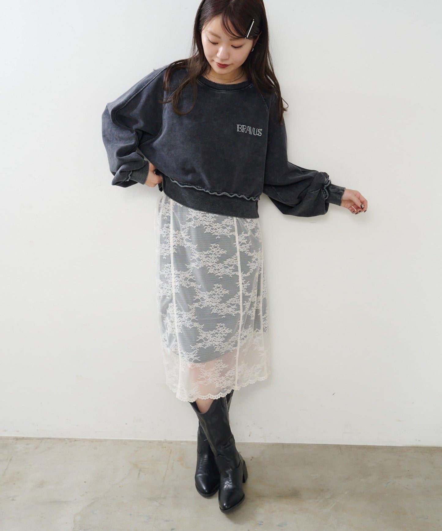 【Kastane】水鑽裝飾衛衣