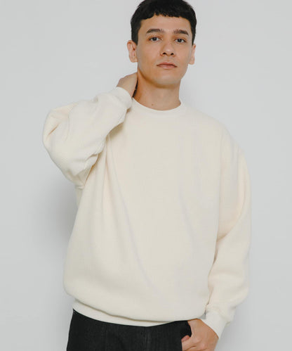 加絨華夫格寬鬆休閒套頭衫