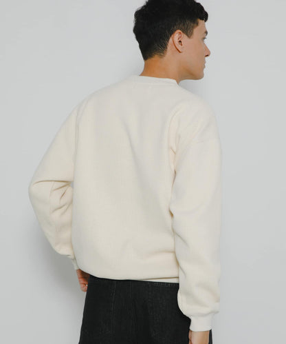 加絨華夫格寬鬆休閒套頭衫