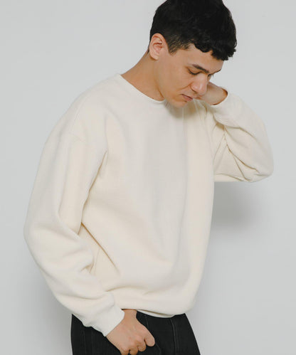 加絨華夫格寬鬆休閒套頭衫