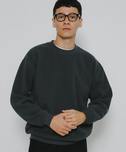 加絨華夫格寬鬆休閒套頭衫