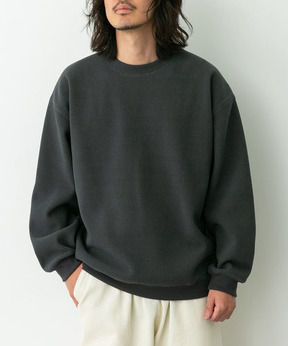 加絨華夫格寬鬆休閒套頭衫