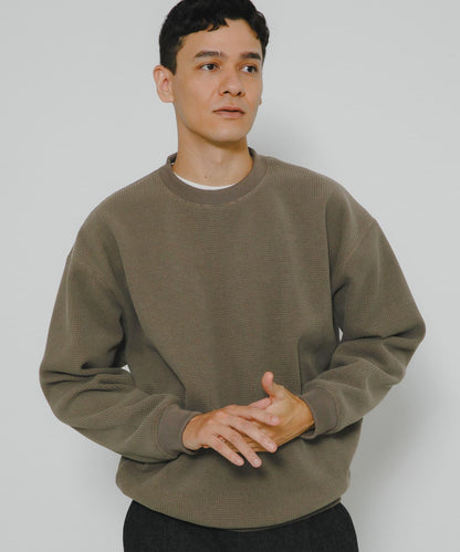 加絨華夫格寬鬆休閒套頭衫