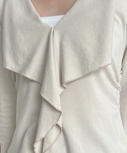 【CAPRICIEUX LE'MAGE】帶領結荷葉邊上衣