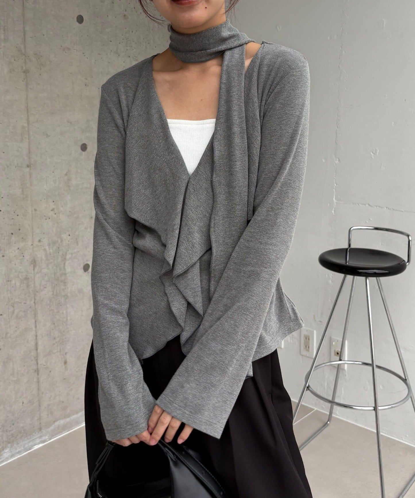 【CAPRICIEUX LE'MAGE】帶領結荷葉邊上衣