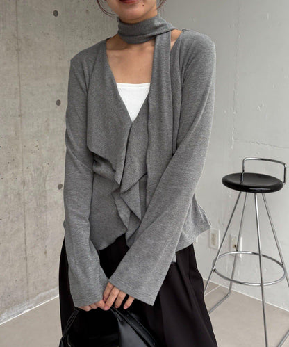 【CAPRICIEUX LE'MAGE】帶領結荷葉邊上衣