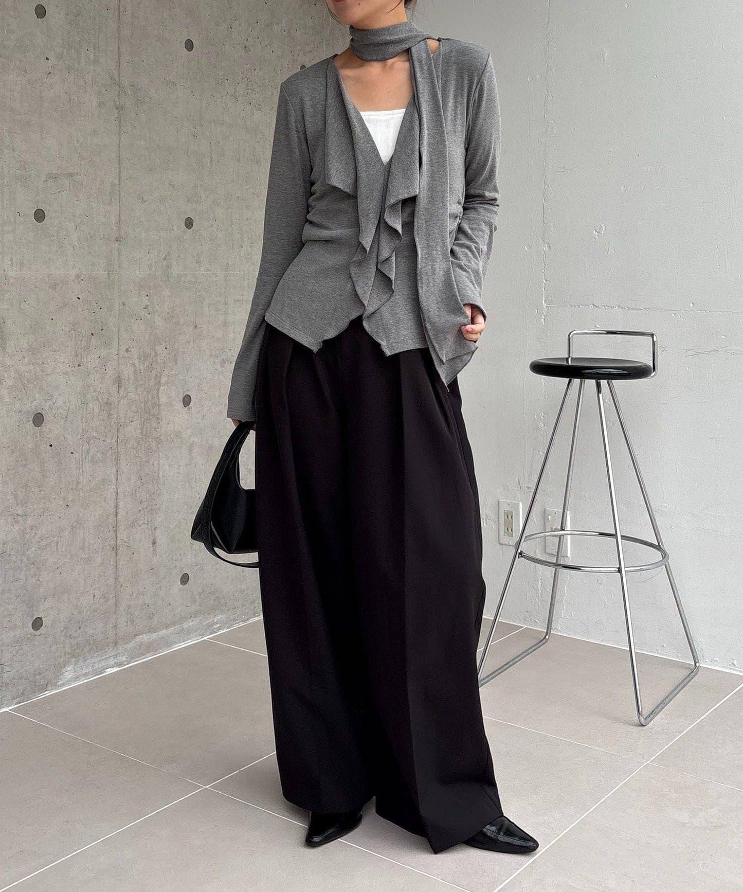 【CAPRICIEUX LE'MAGE】帶領結荷葉邊上衣