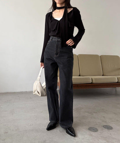 【CAPRICIEUX LE'MAGE】帶領結荷葉邊上衣