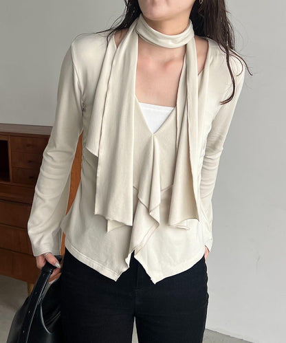 【CAPRICIEUX LE'MAGE】帶領結荷葉邊上衣