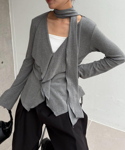 【CAPRICIEUX LE'MAGE】帶領結荷葉邊上衣