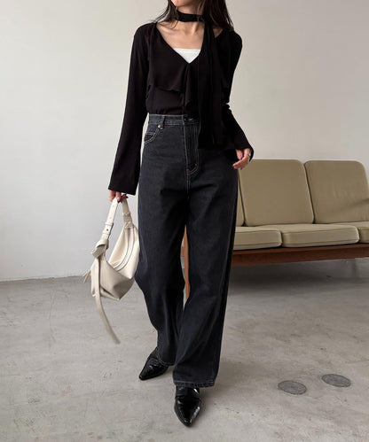 【CAPRICIEUX LE'MAGE】帶領結荷葉邊上衣