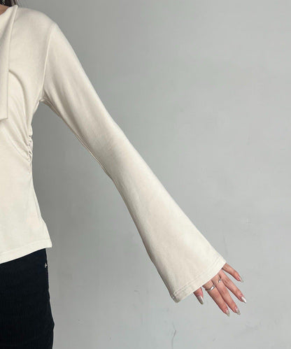 【CAPRICIEUX LE'MAGE】帶領結荷葉邊上衣