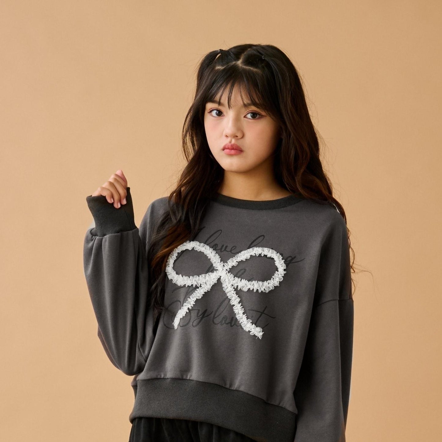 網紗蝴蝶結套頭衫