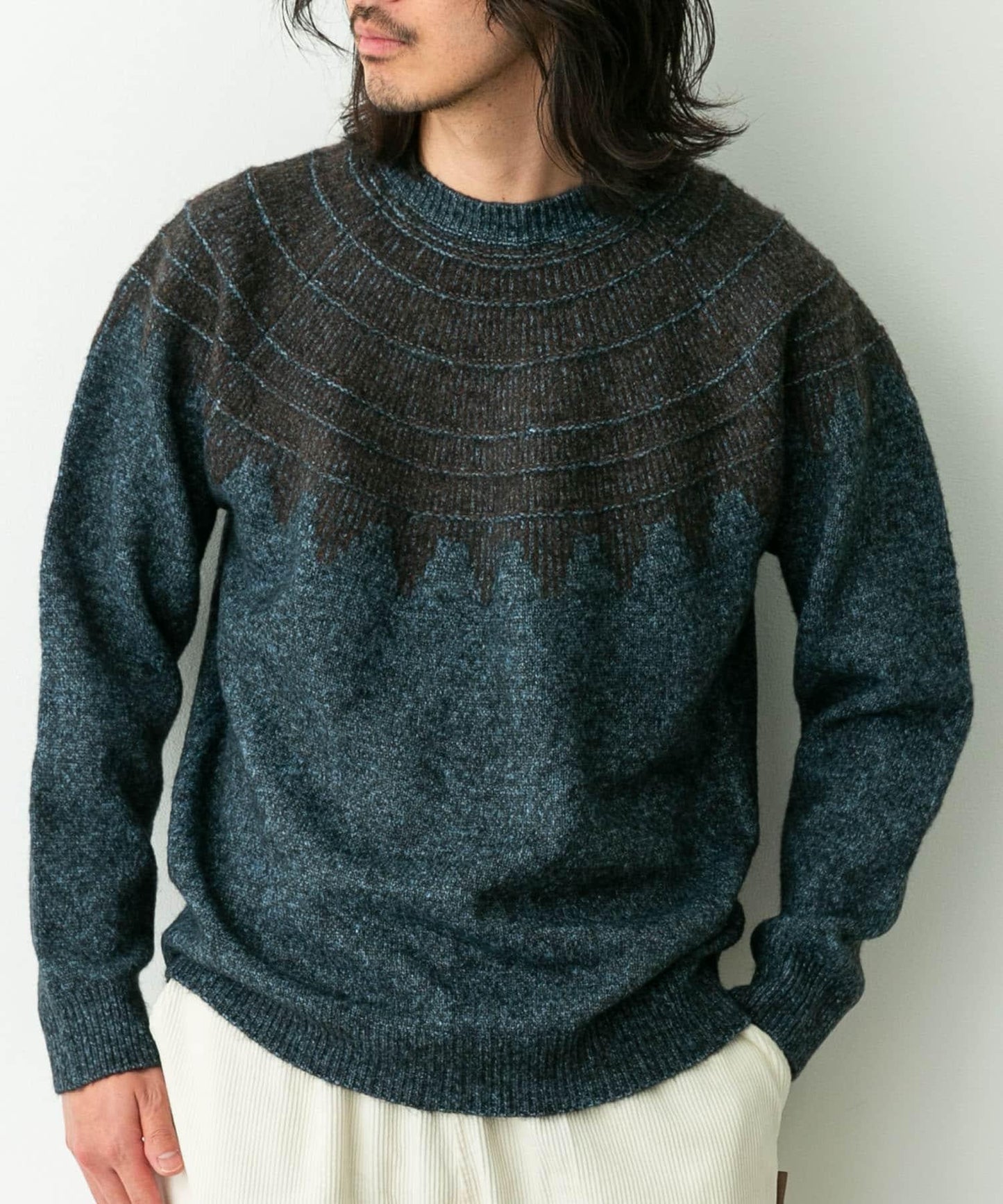 費爾島花紋針織套頭衫