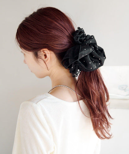 【fiw.】波點透視雙層髮圈