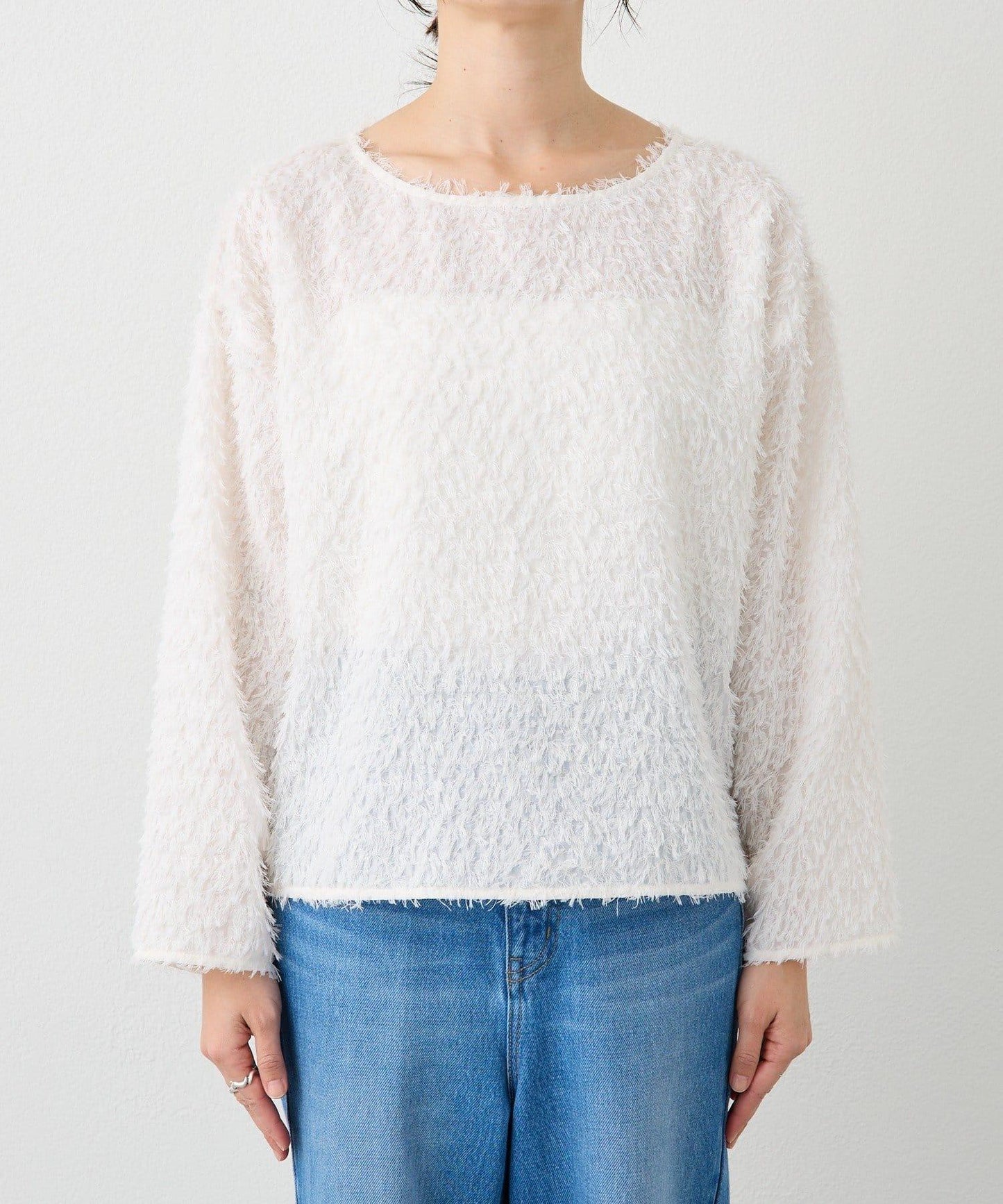 【適合正式場合】羽毛提花襯衫/預計12月下旬發貨