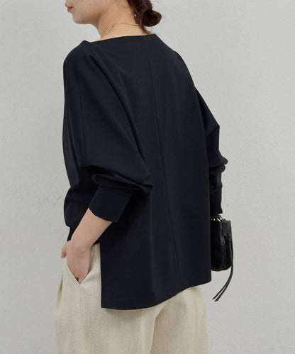 一字肩針織套頭衫