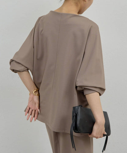 一字肩針織套頭衫