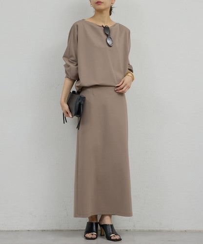 一字肩針織套頭衫