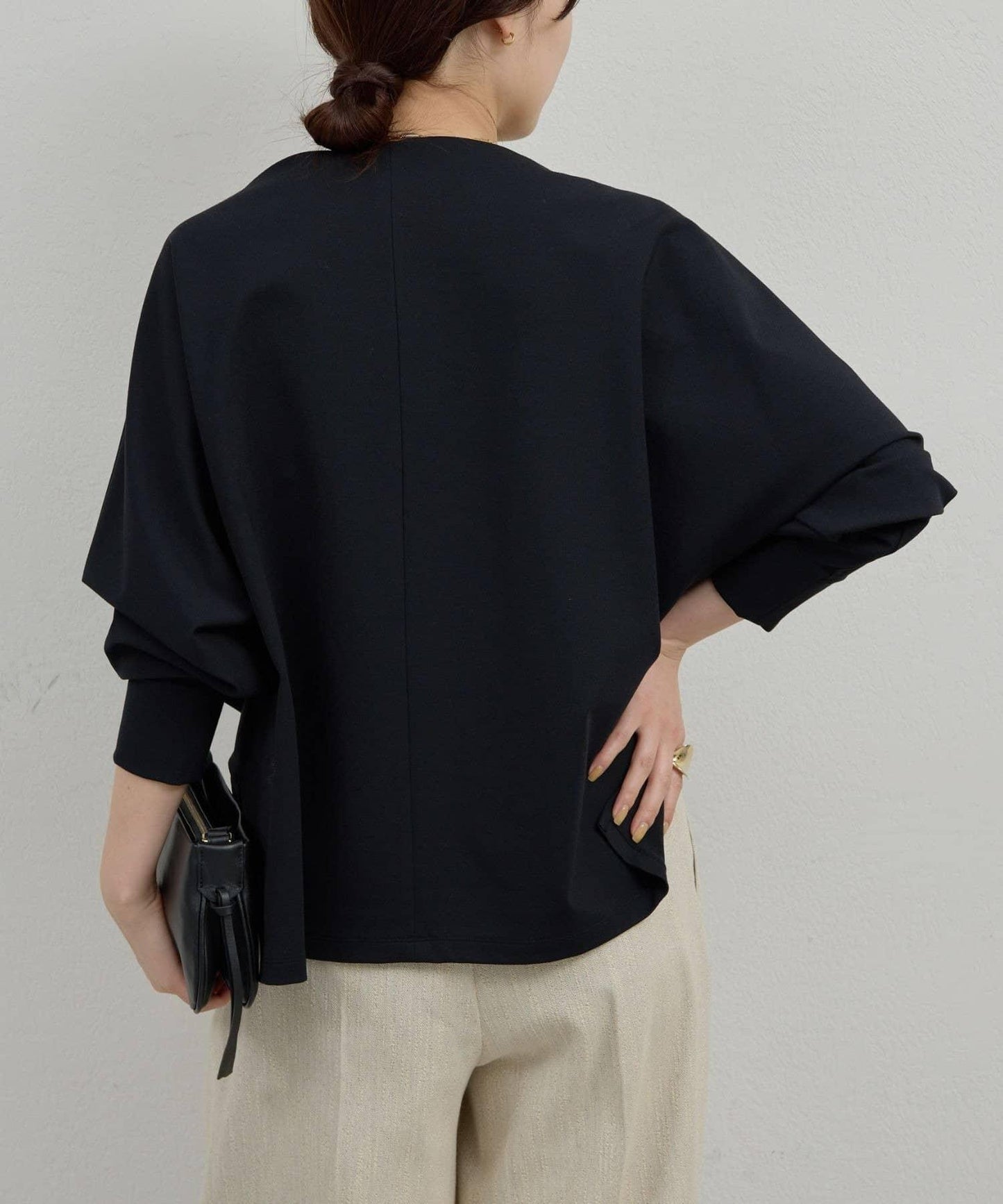 一字肩針織套頭衫